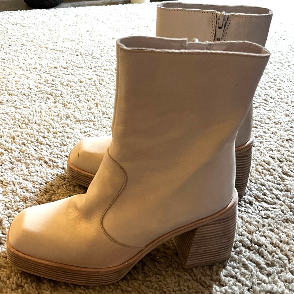 Free People White/Cream Ruby Platform Bootie
